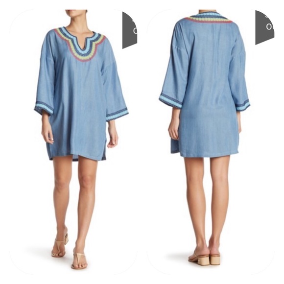 chambray swim cover up
